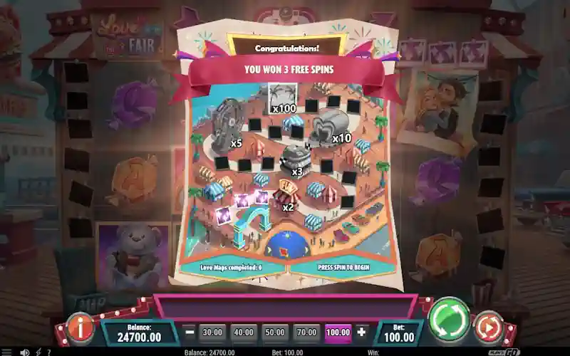 Love is in the Fair free Spins Won