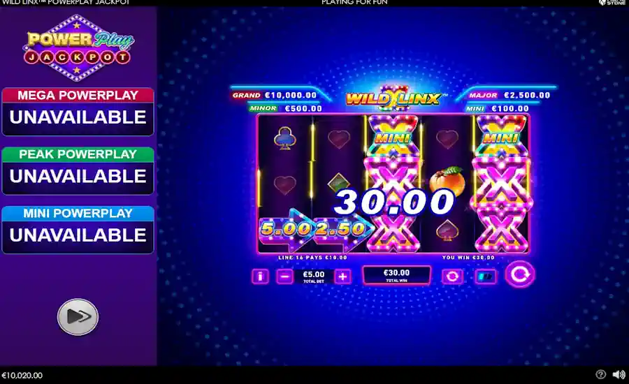 Wild Linx Powerplay Jackpot Screenshot