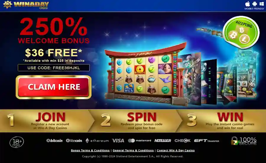 Win A Day Casino Exclusive No deposit