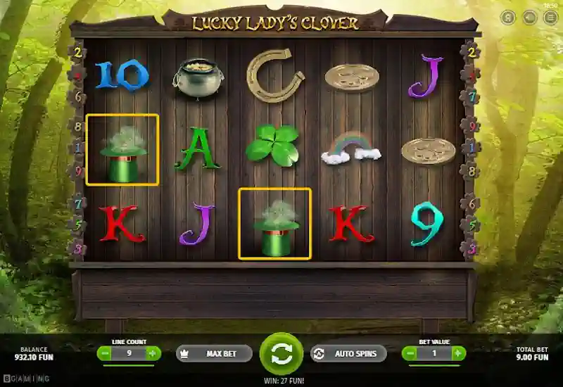 Winning Screen Lucky Lady’s Clover
