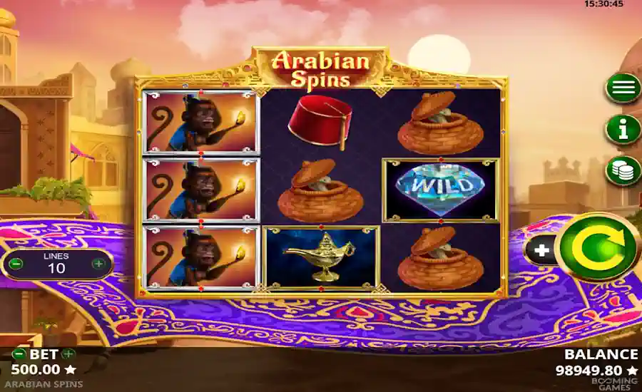 Arabian Spins Game Play