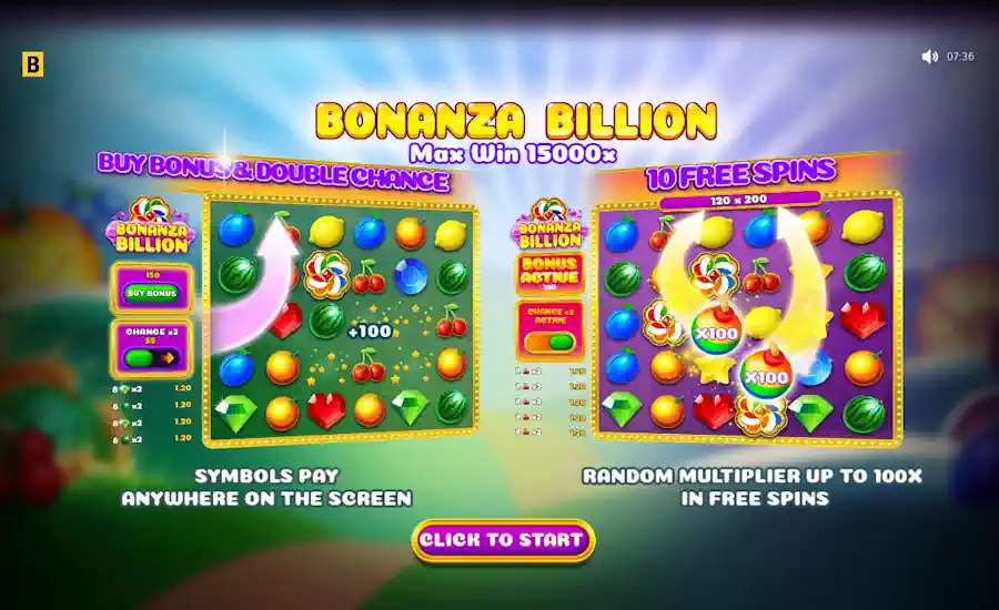 Bonanza Billion Splash Screen