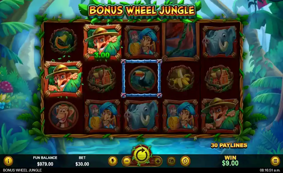 Win Bonus Wheel Jungle