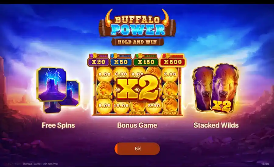 Buffalo Power hold and win Splash Screen