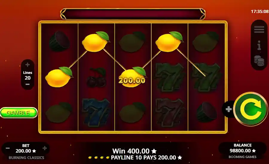 Burning Classics Game Win